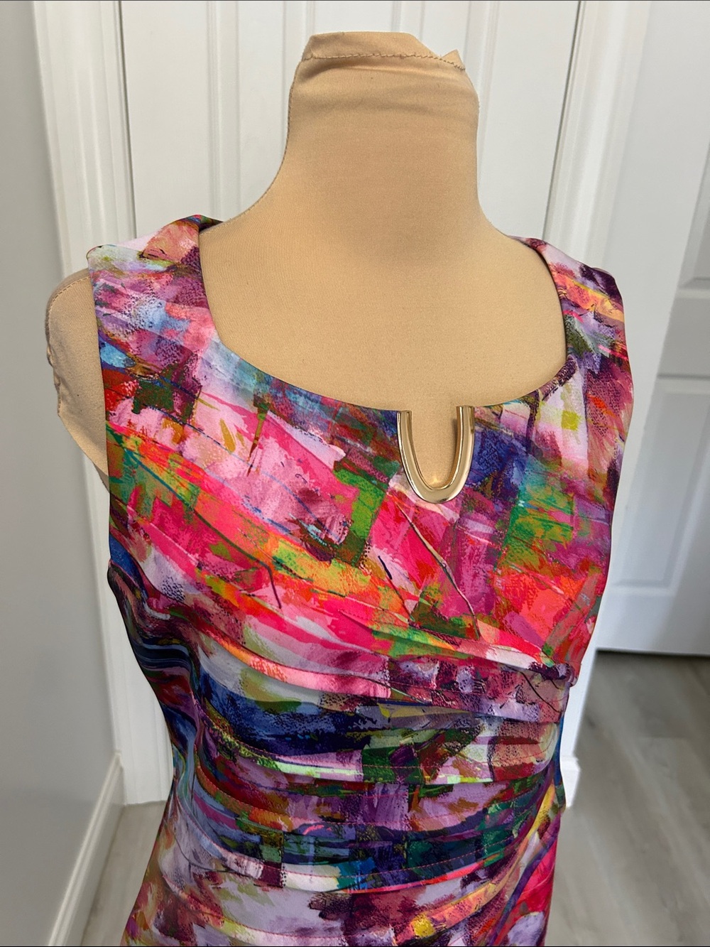 Joseph Ribkoff Multicolor Ruched Sheath Dress - Picture 6 of 10